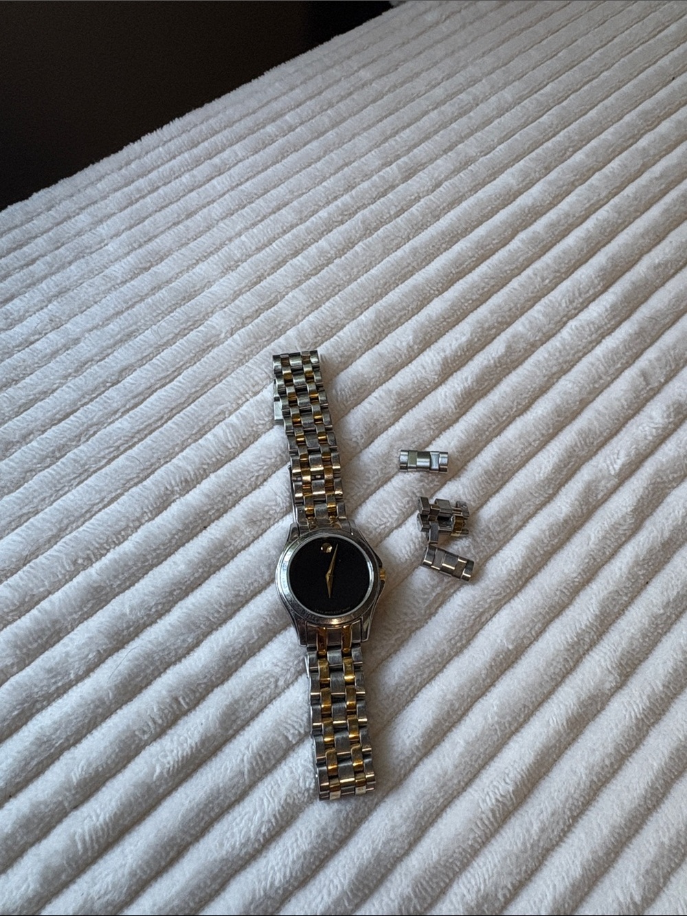 Movado Two-Tone Women’s Watch with Black Dial